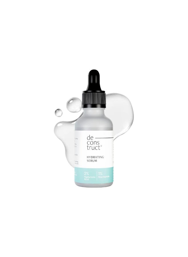 Deconstruct Hydrating Face Serum - 2% Hyaluronic Acid + 1% Niacinamide | Provides Intense Hydration | Face Serum For Oil-Free Moisturisation, Plump & Soft Skin | Beginner Friendly | 30ml - Image 1